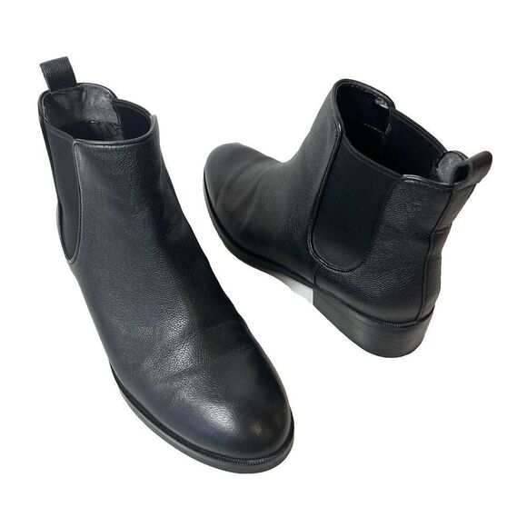 Cole Haan Ankle Bootie Womens 7.5B Black Leather Pull On Comfort Casual Low Heel - Picture 2 of 11